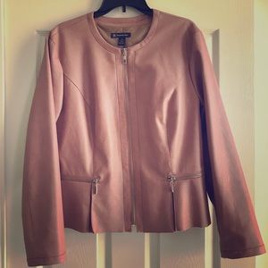Faux leather dusty rose jacket